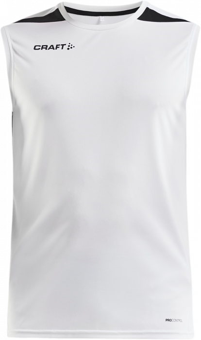 Craft - Pro Control Impact Sleeveless Tee Jr - Blanc & noir